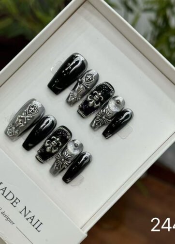 24417#Metallic Silver Flame