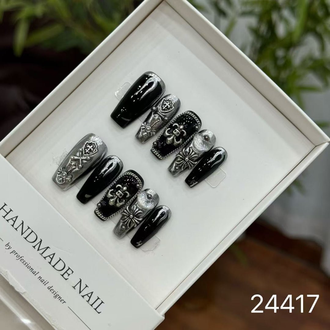 24417#Metallic Silver Flame