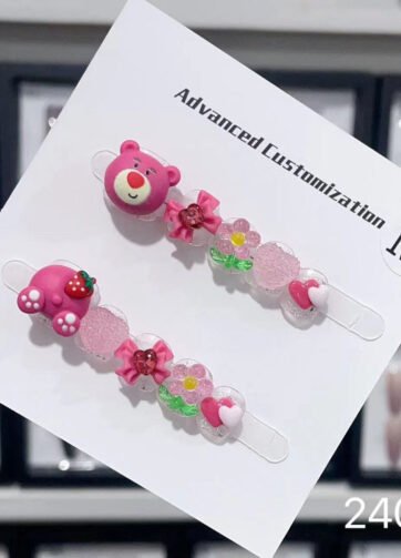 2406b#Floral Strawberry Bear BB