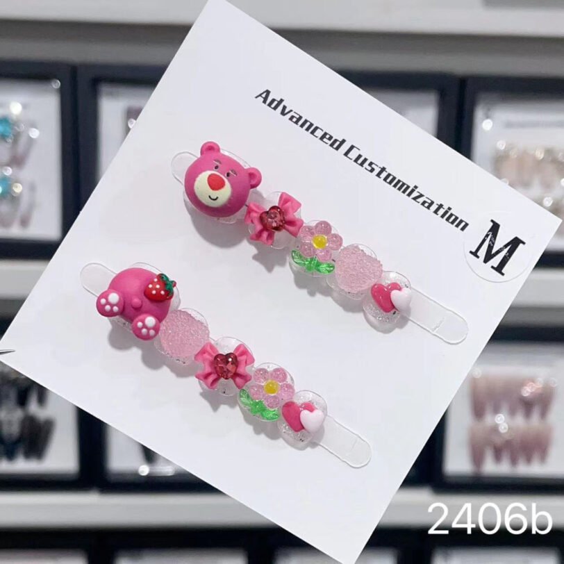 2406b#Floral Strawberry Bear BB