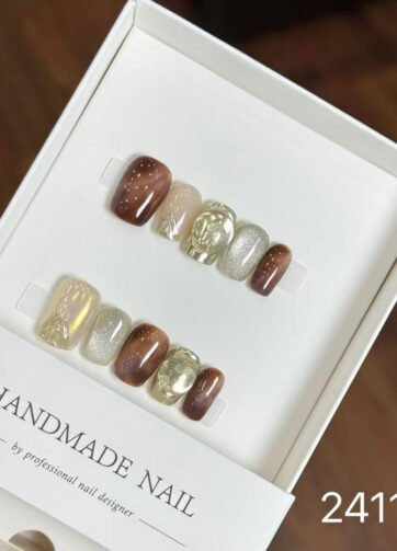 241180#Bitter Coffee Nail Art