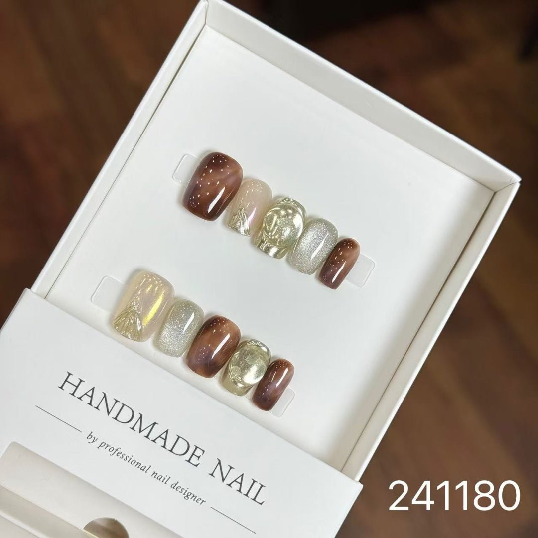 241180#Bitter Coffee Nail Art