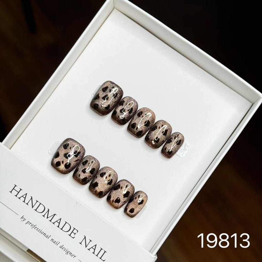 19813#Golden Coffee Leopard Print