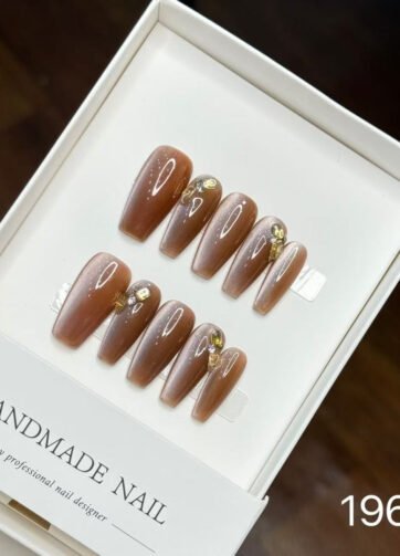 19635#Sweet Pink Glazed T-shaped Nail