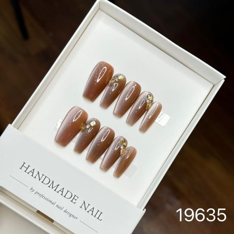 19635#Sweet Pink Glazed T-shaped Nail