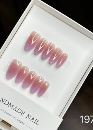 19765#Soft Pink Gradient Short Nails