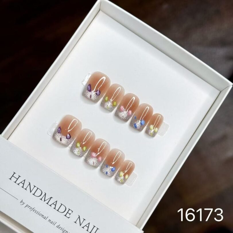 16173#Colorful Bubble Nail Art