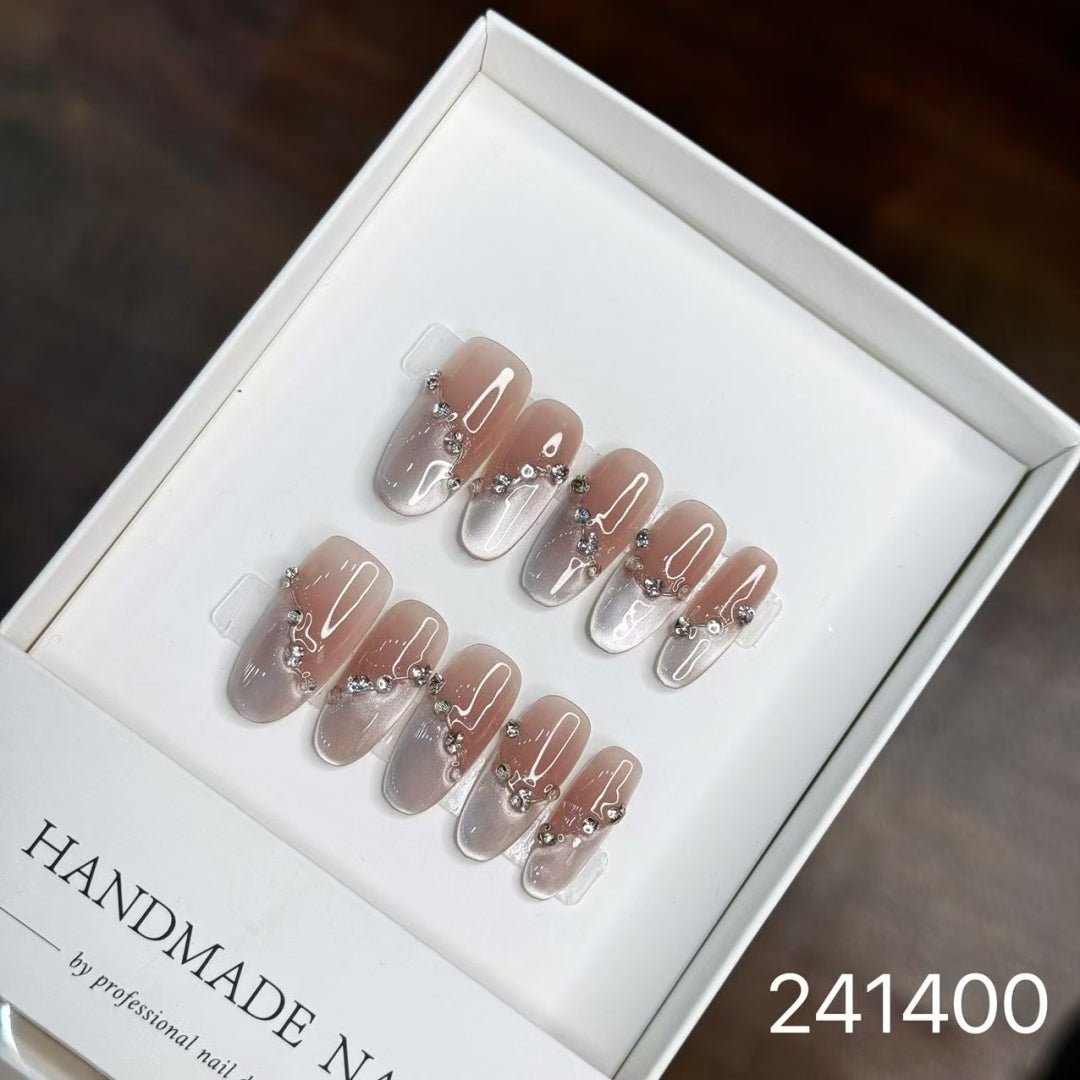 241400#Pomelo Sweet Tea Oval Nails