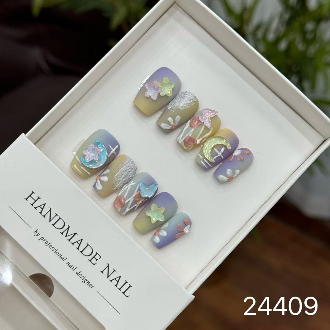 24409#Starry Sky Butterfly Short T-Shirt