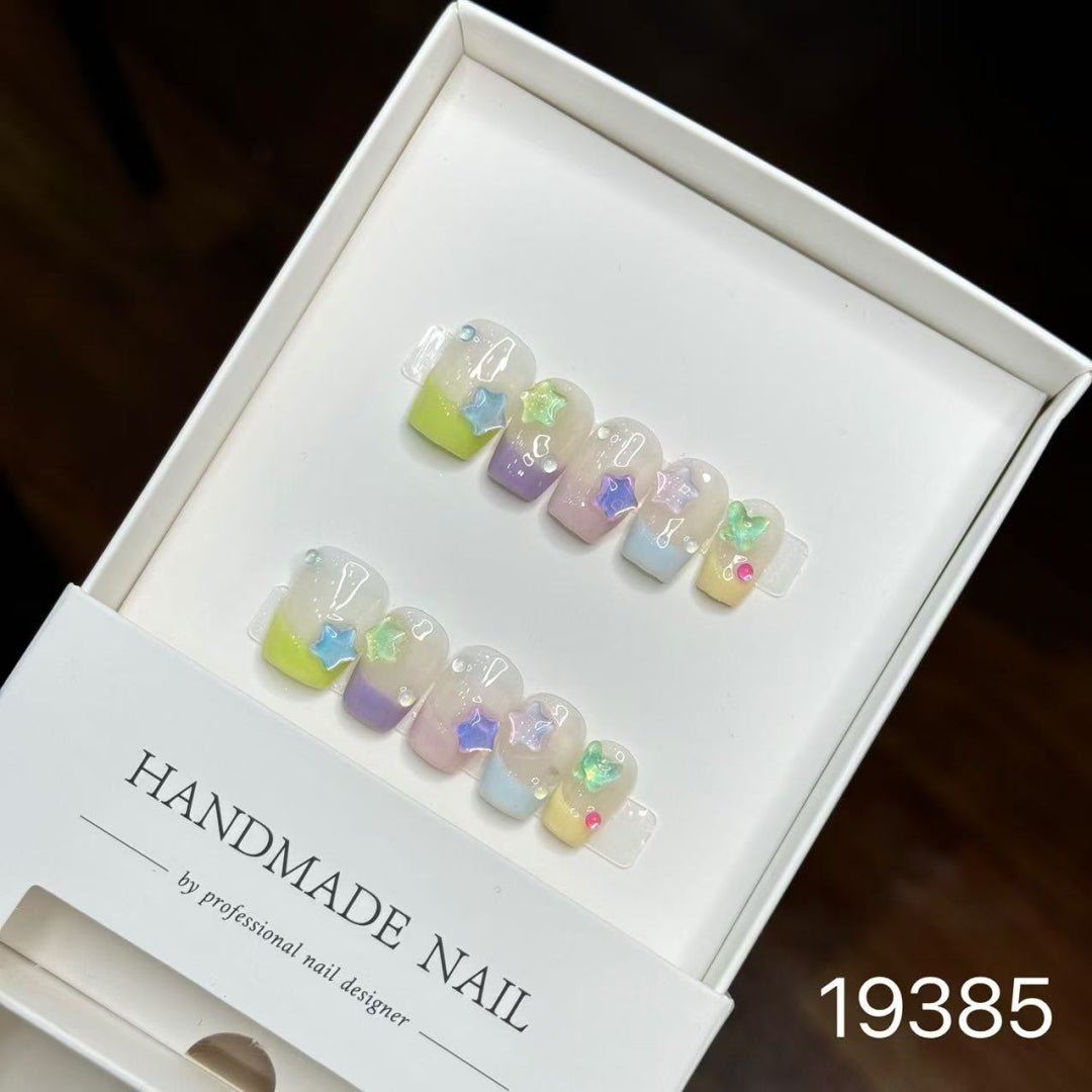 19385#French Star Nails