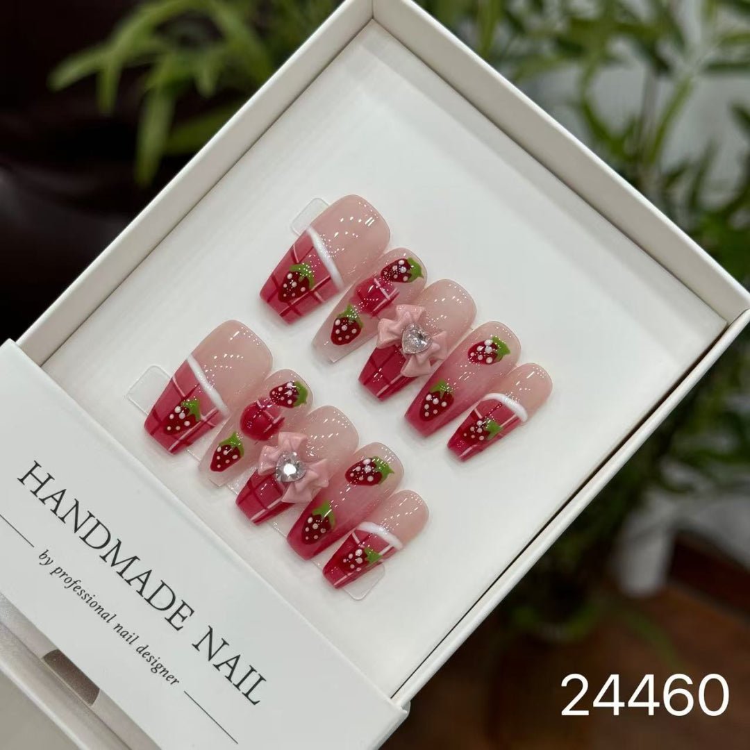 24460#Strawberry Sweetheart Nail Art
