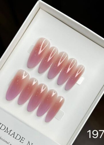 19766#Soft Pink Gradient Long Nails