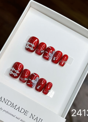 241321#Red Qipao Short Square