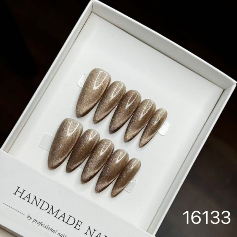 16133#Dark Coffee Cat Eye Long