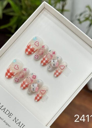 241143#Pink Plaid KT Medium Oval