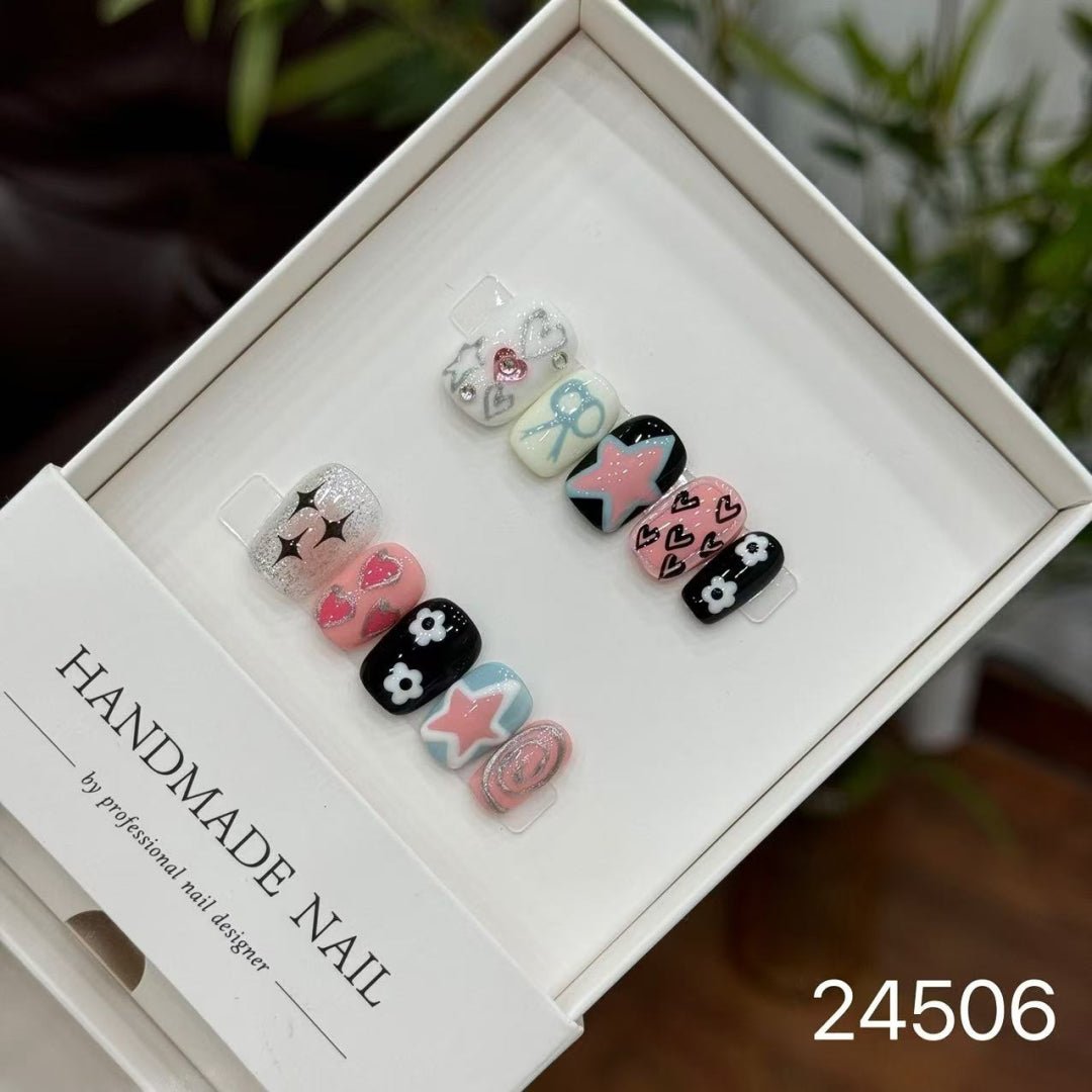 24506#Colorful Graffiti Nail Art