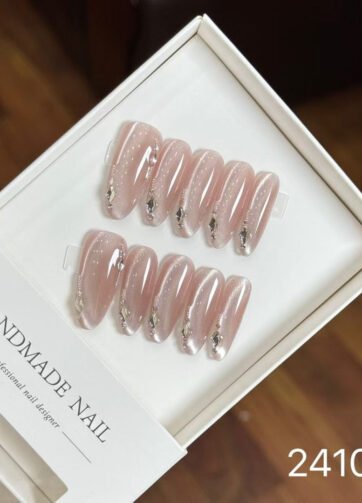 241095#Dreamy Pink Crystal Long Oval