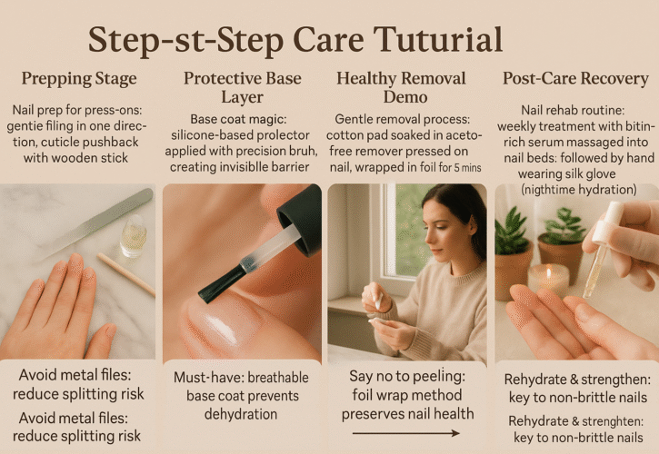 How to Care for Your Nails Before and After Wearing Press-On Nails to Prevent Brittle Nails