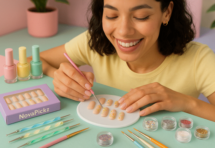 DIY Nail Art on Press-On Nails: Creative Ideas with NovaPickz