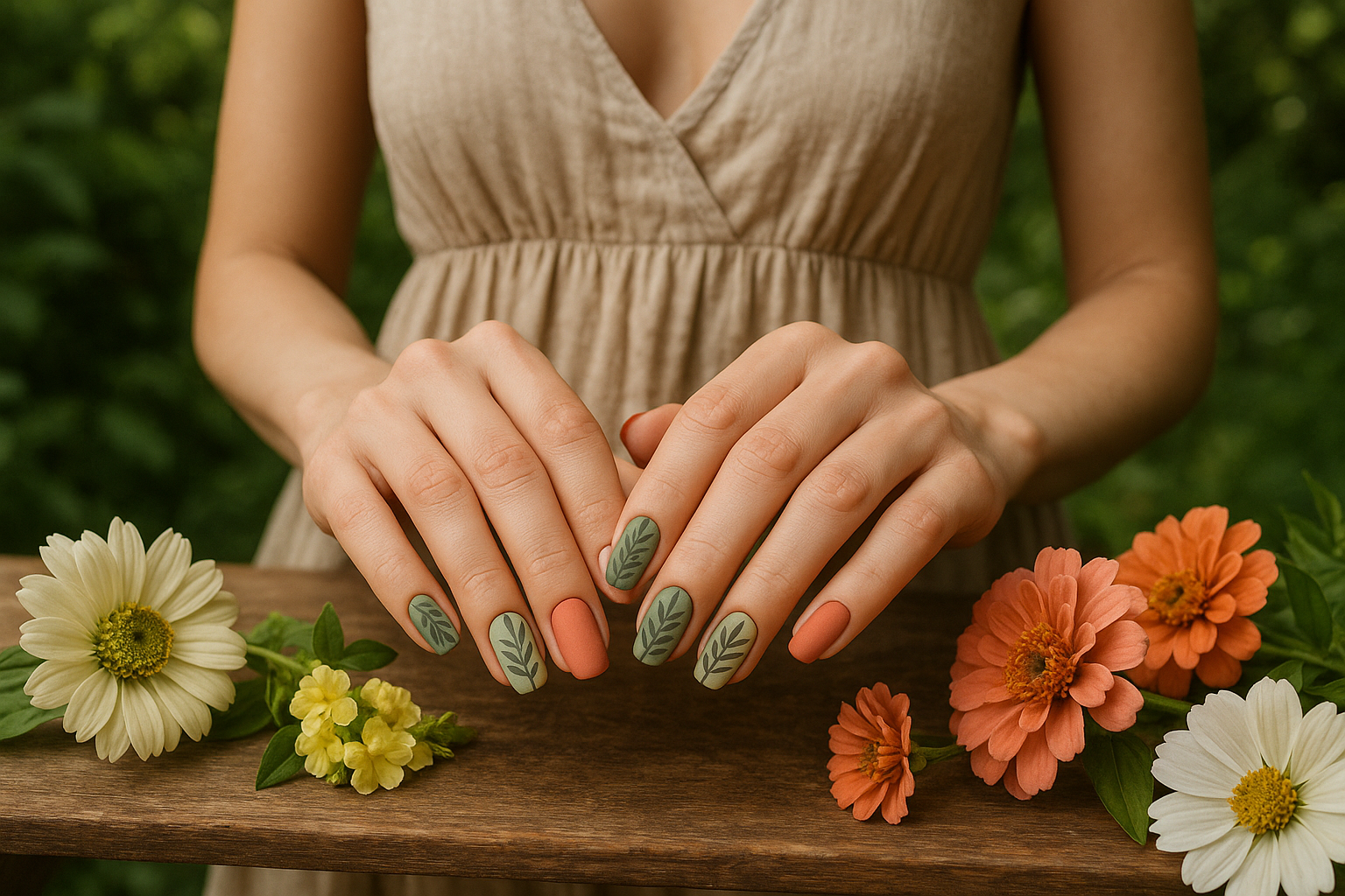 20250702 2342 botanical nail art display simple compose 01jz5wrg3bf4ebvy1ty71r1cre